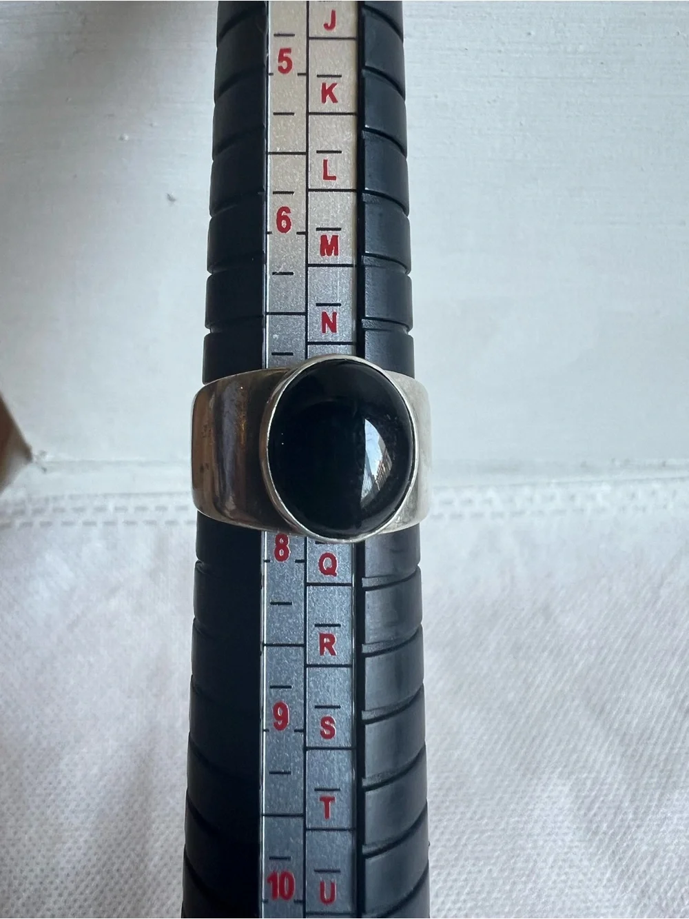 Sterling Silver vintage Ring with Black Onyx Cabochon